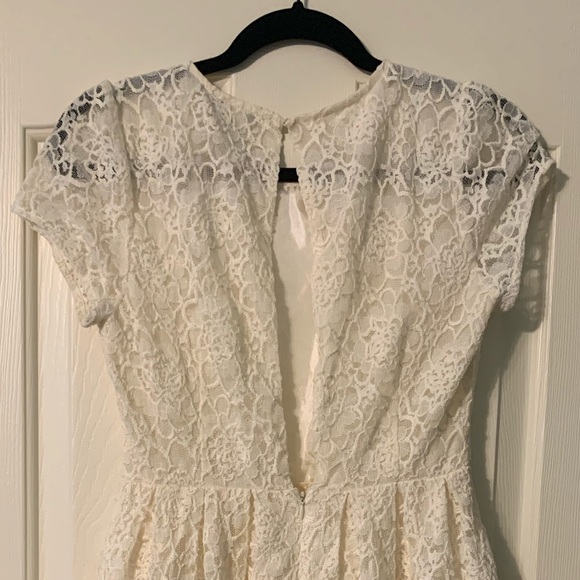 white sundress with floral overlay - Picture 5 of 7